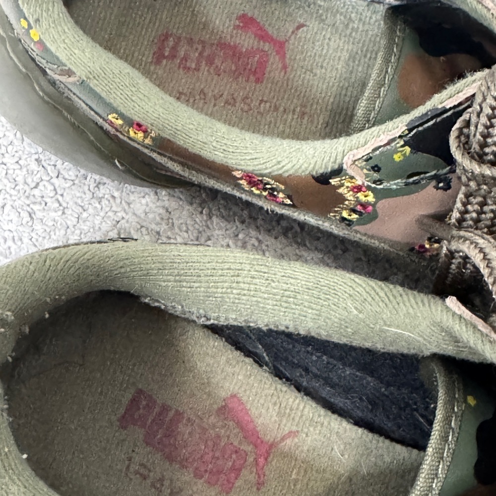 Puma X Mihara Yasuhiro Green and Brown Camouflage Sneakers - Picture 9 of 10
